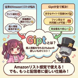 Giptなら個人情報バレずに安心！Vtuberの欲しいものリスト作成術 | 声すた！